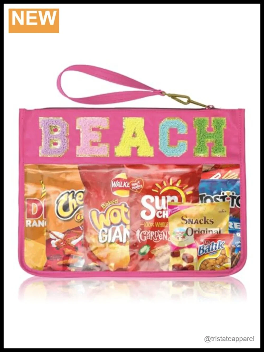 Clear Cosmetic Bag with Chenille Letter Patch Travel Makeup Pouch